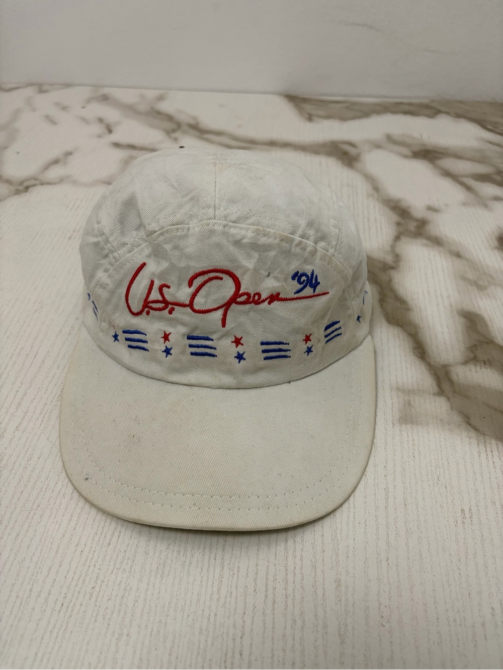 Vintage 1994 US Open Tennis Hat Cap Snapback 5 Panel Green Underbrim Made in USA